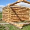 Сруб бани из бревна с выносом